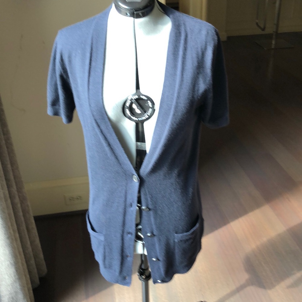 Theory cashmere short sleeve cardigan size M